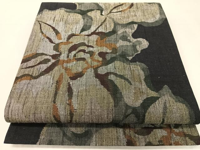 平和屋着物●結城全通絣帯 袋帯 紬地 舞花文 正絹 逸品 CABK4625vp