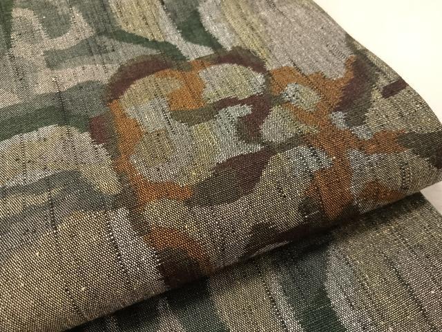 平和屋着物●結城全通絣帯 袋帯 紬地 舞花文 正絹 逸品 CABK4625vp