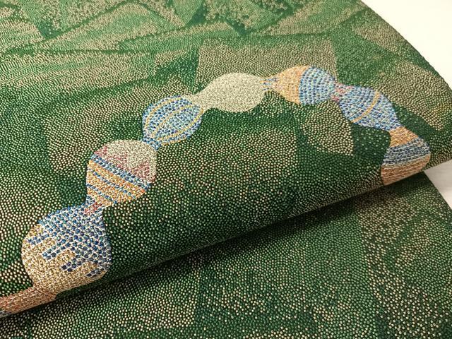 平和屋着物●太鼓柄袋帯 抽象文 金糸 正絹 逸品 未使用 CABK4626vp