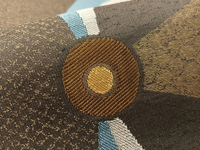 平和屋着物●全通柄 本袋帯 阿伽酒 抽象文 金糸 正絹 逸品 CABK4627vp