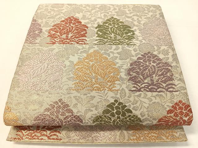 平和屋着物●両面 六通柄袋帯 唐織 花唐草文 金糸 正絹 逸品 CABK4630vp