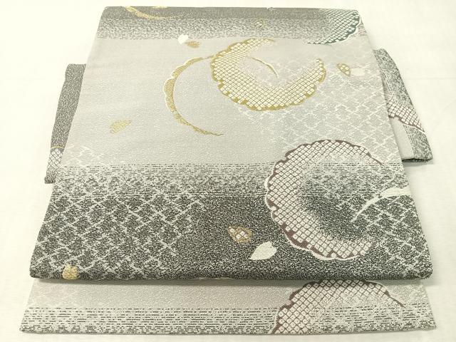 平和屋着物●つけ帯 雪輪舞桜文 金糸 正絹 逸品 CABK4637vp
