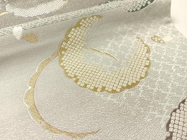 平和屋着物●つけ帯 雪輪舞桜文 金糸 正絹 逸品 CABK4637vp
