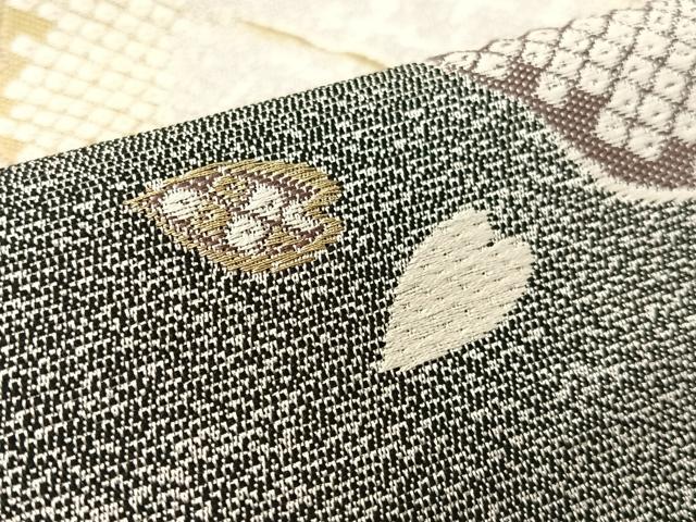 平和屋着物●つけ帯 雪輪舞桜文 金糸 正絹 逸品 CABK4637vp