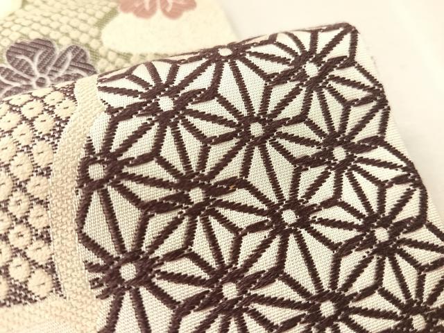 平和屋着物●つけ帯 雪輪花文 正絹 逸品 CABK4638vp