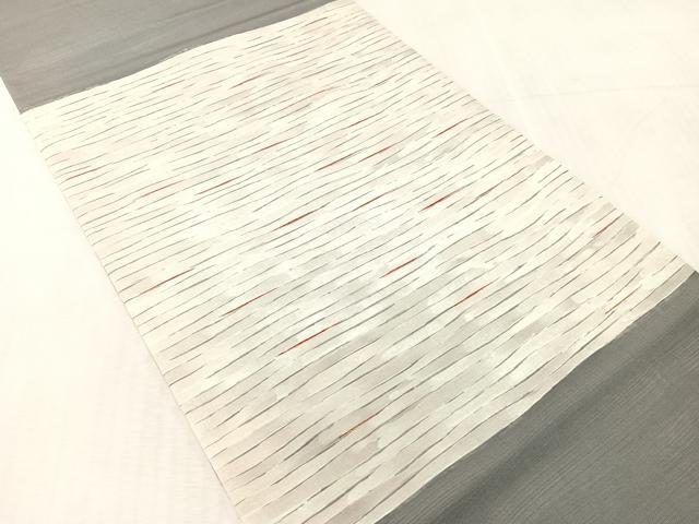 平和屋着物●塩瀬 つけ帯 ろうけつ染 霞文 金彩 正絹 逸品 CABK4640vp