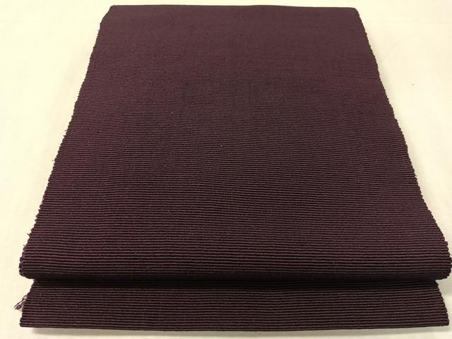 平和屋着物●八寸名古屋帯 信州紬 葡萄色 正絹 逸品 CABK4655vp
