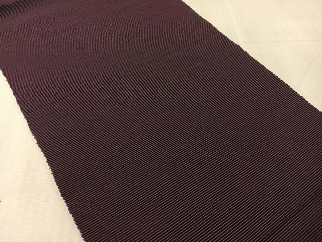 平和屋着物●八寸名古屋帯 信州紬 葡萄色 正絹 逸品 CABK4655vp