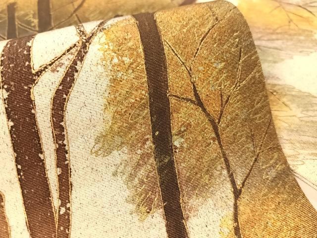平和屋着物●塩瀬 九寸名古屋帯 草木文 金彩 正絹 逸品 CABK4663vp