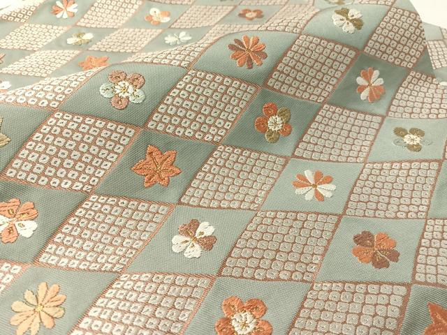 平和屋着物●九寸名古屋帯 唐織 菱花文 金糸 正絹 逸品 CABK4669vp