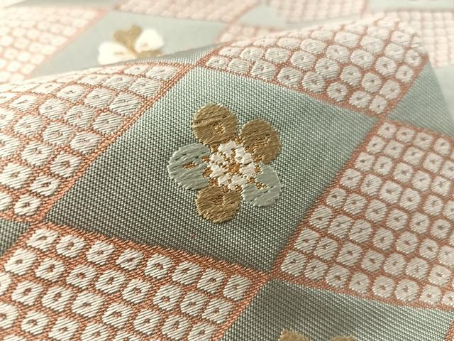 平和屋着物●九寸名古屋帯 唐織 菱花文 金糸 正絹 逸品 CABK4669vp