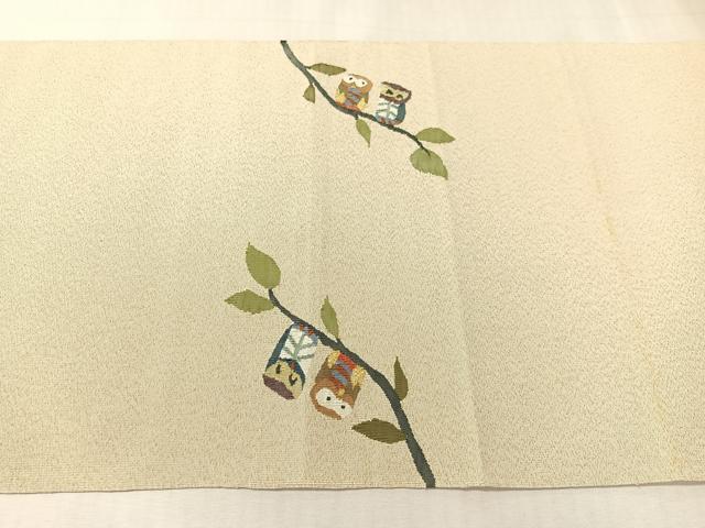 平和屋着物●爪掻き本綴れ 八寸名古屋帯 フクロウ 金銀糸 逸品 CABK4677vp