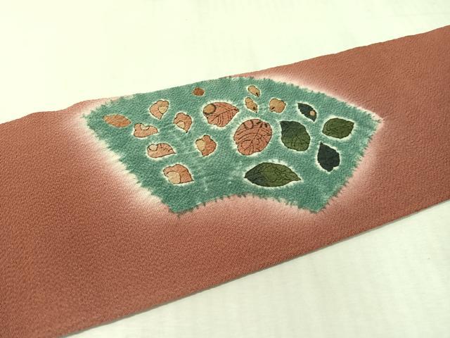 平和屋着物●九寸名古屋帯 絞り 辻が花 鬼しぼ縮緬 正絹 逸品 CABK4686vp