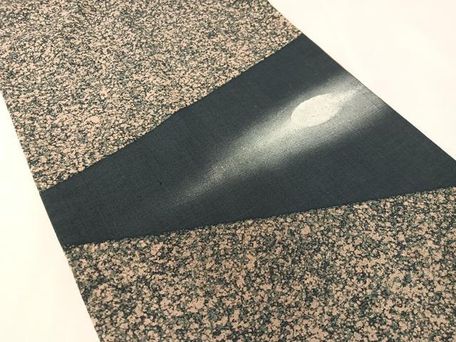 平和屋着物●太鼓柄袋帯 紬地 抽象文様 銀彩 正絹 逸品 CABK4695vp