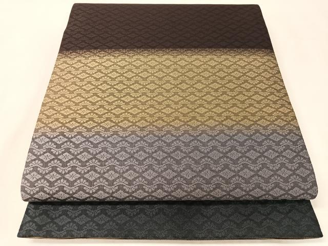 平和屋着物●両面 太鼓柄袋帯 手描き 紙布 兎 金彩 正絹 逸品 未使用 CABK4697vp