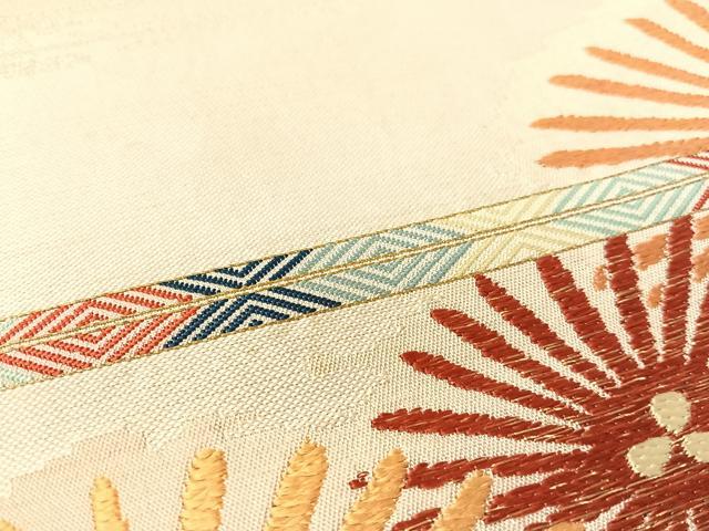 平和屋着物●龍村平蔵製 六通柄京袋帯 本袋帯 唐織 玉の茶 金糸 金糸 正絹 逸品 CABK4721vp