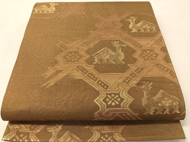 平和屋着物●六通柄袋帯 有栖川 金糸 正絹 逸品 CABK4733vp