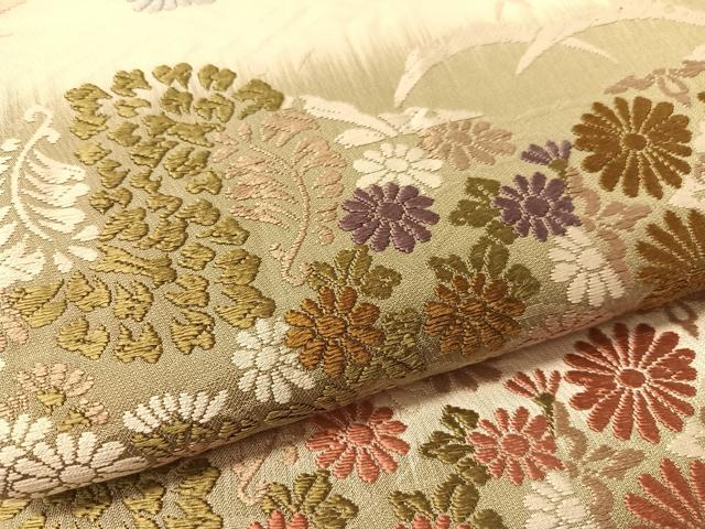 平和屋着物●六通柄袋帯 能衣装唐織 小石丸 草花丸文 金糸 正絹 逸品 CABK4740vp