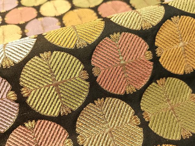平和屋着物●六通柄袋帯 松葉丸文 金糸 正絹 逸品 CABK4750vp