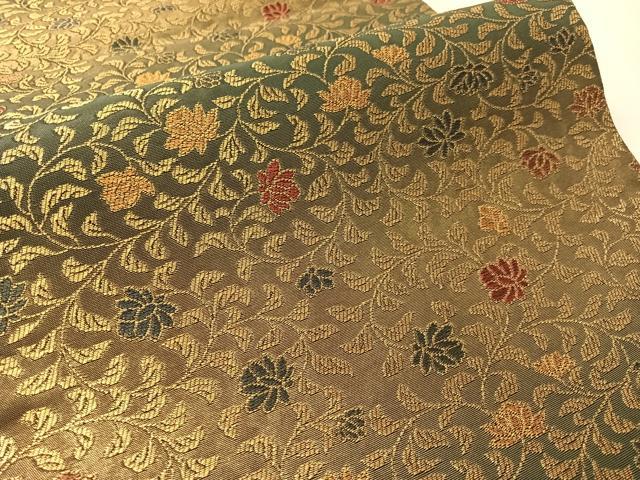 平和屋着物●紋屋井関 御寮織 六通柄袋帯 花唐草文 金糸 正絹 逸品 未使用 CABK4757vp