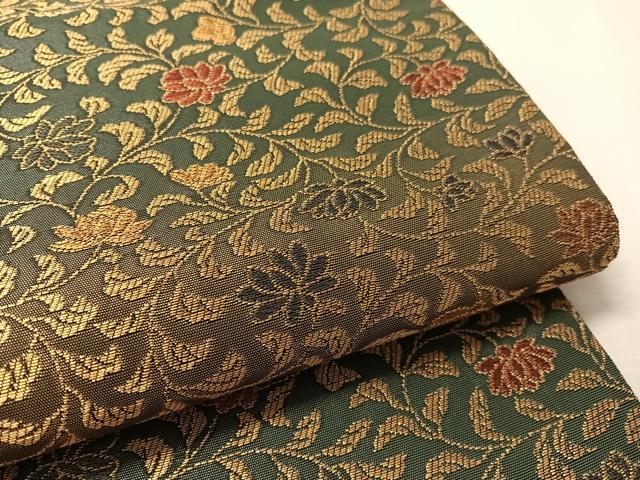 平和屋着物●紋屋井関 御寮織 六通柄袋帯 花唐草文 金糸 正絹 逸品 未使用 CABK4757vp