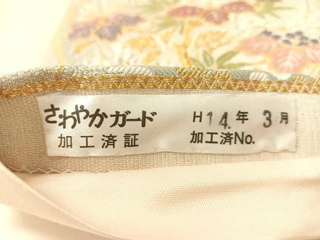 平和屋着物●六通柄袋帯 唐織 雪輪花文 金銀糸 正絹 逸品 未使用 CABK4762vp