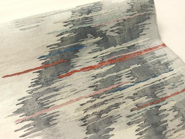平和屋着物●手織綴れ 山鹿清華 太鼓柄袋帯 新田 銀糸 正絹 逸品 CABK4764vp