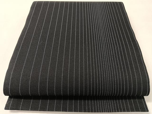 平和屋着物●六通柄袋帯 間道 黒地 正絹 逸品 CABK4767vp
