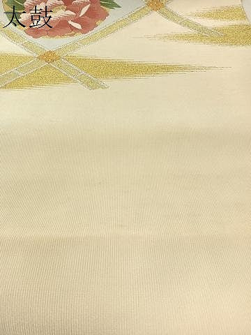 平和屋着物●爪掻き本綴れ 八寸名古屋帯 天井花丸文 金銀糸 正絹 逸品 未使用 CABK4784vp
