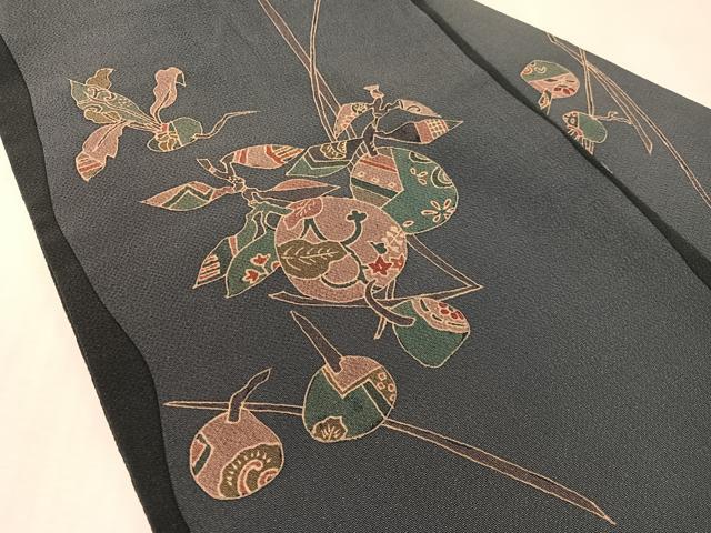 平和屋着物●九寸名古屋帯 作家物 成り物 鬼しぼ縮緬 正絹 逸品 CABK4798vp