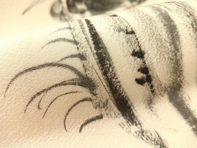 平和屋着物●九寸名古屋帯 作家物 手描き 休み鳥 正絹 逸品 CABK4799vp