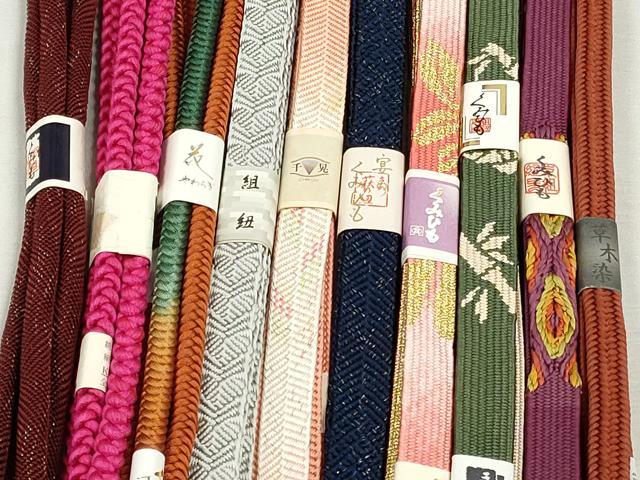 平和屋着物●和装小物 帯締め10本セット 高麗組 笹浪組 唐組 御岳組 奈良組 草木染 金糸 逸品 未使用 CABK4801qe