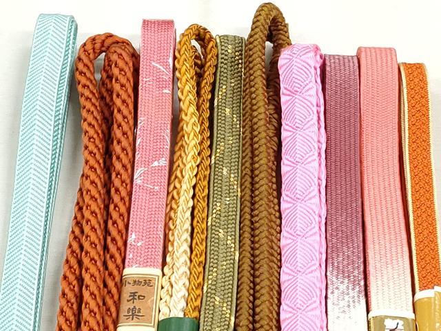 平和屋着物●和装小物 帯締め10本セット 高麗組 唐組 鴨川組 笹浪組 長尺 金糸 逸品 未使用 CABK4802qe