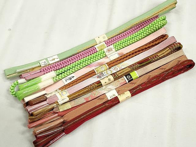 平和屋着物●和装小物 帯締め10本セット 高麗組 笹浪組 鴨川組 長尺 金糸 近鉄百貨店扱い 逸品 未使用 CABK4817qe