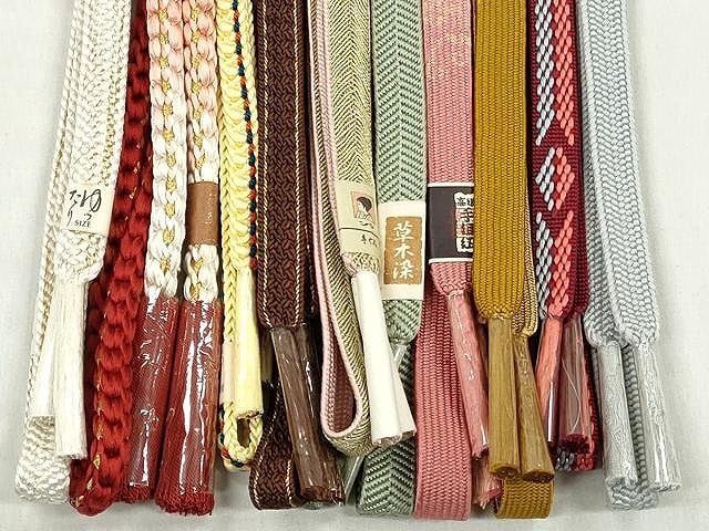 平和屋着物●和装小物 帯締め10本セット 高麗組 笹浪組 大和組 礼装用 長尺 金糸 逸品 未使用 CABK4823qe