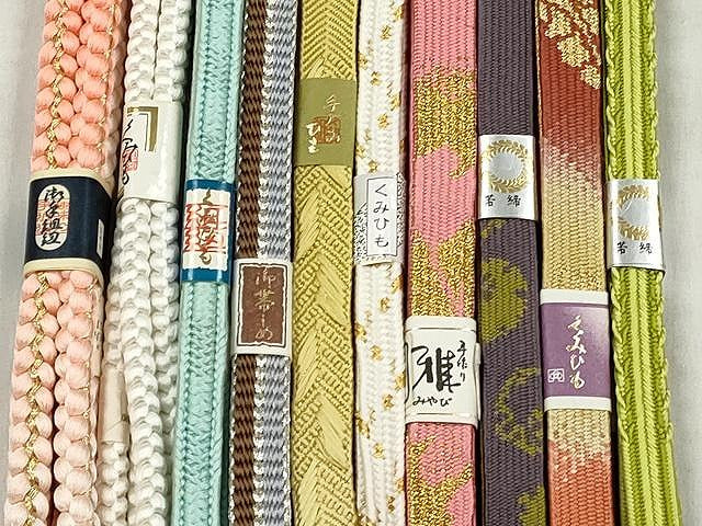 平和屋着物●和装小物 帯締め10本セット 高麗組 笹浪組 平源氏組 礼装用 金糸 逸品 未使用 CABK4825qe