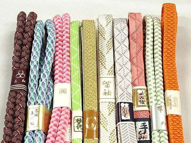 平和屋着物●和装小物 帯締め10本セット 笹浪組 大和組 礼装用 金銀糸 逸品 未使用 CABK4835qe