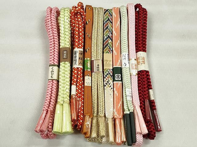 平和屋着物●和装小物 帯締め10本セット 冠組 礼装用 金糸 やまと誂製 高島屋扱い 逸品 未使用 CABK4836qe