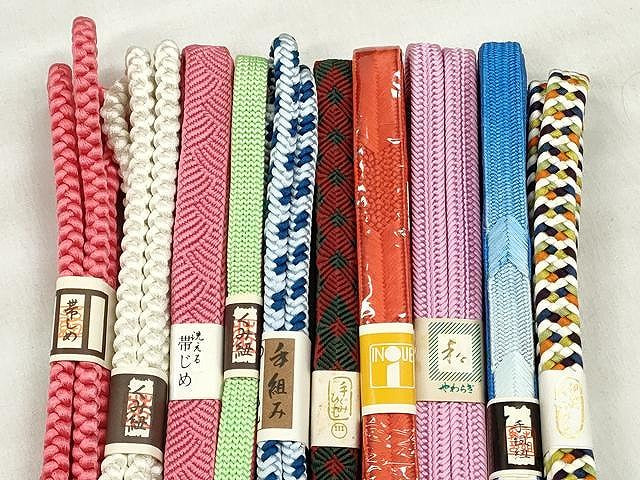 平和屋着物●和装小物 帯締め10本セット 唐組 大和組 角八つ組 御岳 逸品 未使用 CABK4844qe