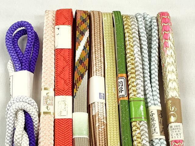 平和屋着物●和装小物 帯締め10本セット 高麗組 笹浪組 礼装用 金銀糸 逸品 未使用 CABK4849qe