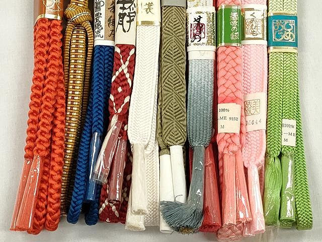 平和屋着物●和装小物 帯締め10本セット 高麗組 角八つ組 黄八丈 礼装用 金銀糸 逸品 未使用 CABK4858qe
