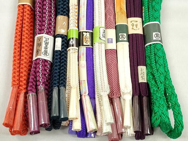 平和屋着物●和装小物 帯締め10本セット 冠組 笹浪組 大和組 金糸 近鉄百貨店・高島屋扱い 逸品 未使用 CABK4862qe