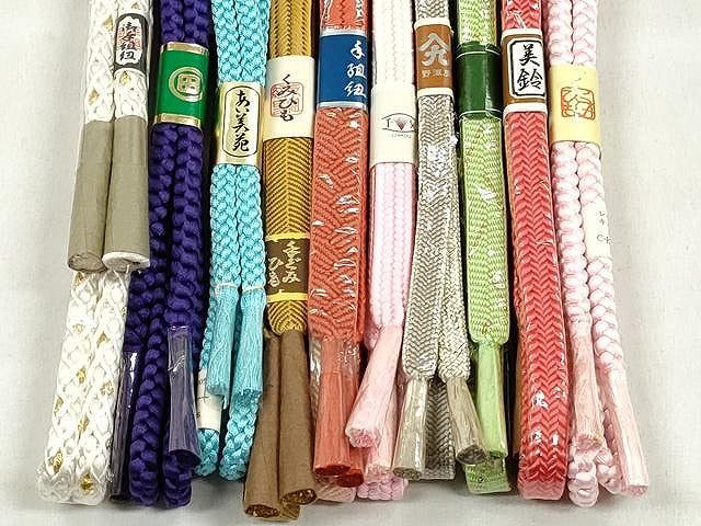 平和屋着物●和装小物 帯締め10本セット 御岳組 笹浪組 金糸 大丸扱い 逸品 未使用 CABK4871qe