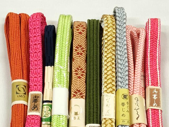 平和屋着物●和装小物 帯締め10本セット 唐組 奈良組 礼装用 金銀糸 逸品 未使用 CABK4882qe