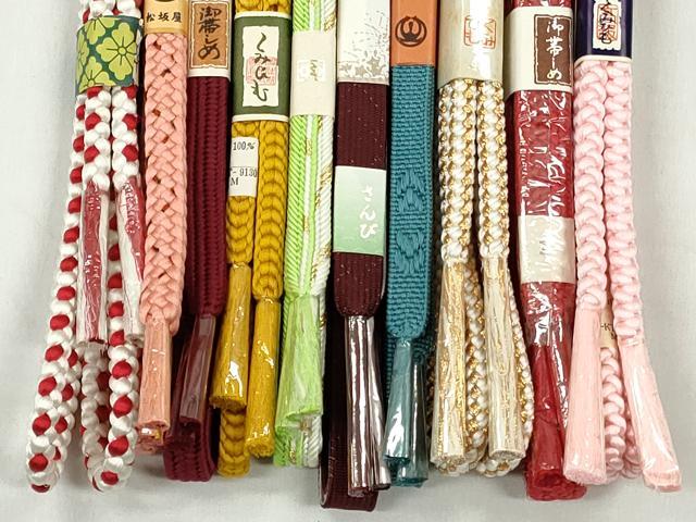平和屋着物●和装小物 帯締め10本セット 高麗組 御岳組 新源氏組 礼装用 金糸 松坂屋扱い 逸品 未使用 CABK4888qe