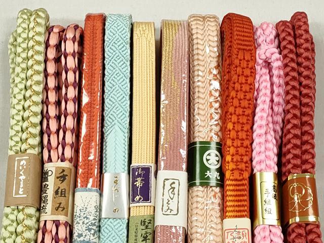 平和屋着物●和装小物 帯締め10本セット 高麗組 平源氏組 長尺 金糸 大丸扱い 逸品 未使用 CABK4906qe