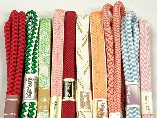 平和屋着物●和装小物 帯締め10本セット 笹浪組 唐組 大和組 角八つ組 礼装用 金糸 逸品 未使用 CABK4907qe