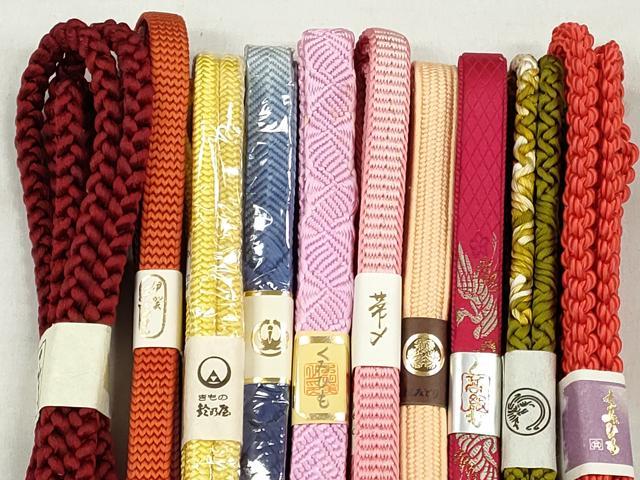 平和屋着物●和装小物 帯締め10本セット 笹浪組 鴨川組 唐組 平源氏組 奈良組 金糸 鈴乃屋扱い 逸品 未使用 CABK4912qe