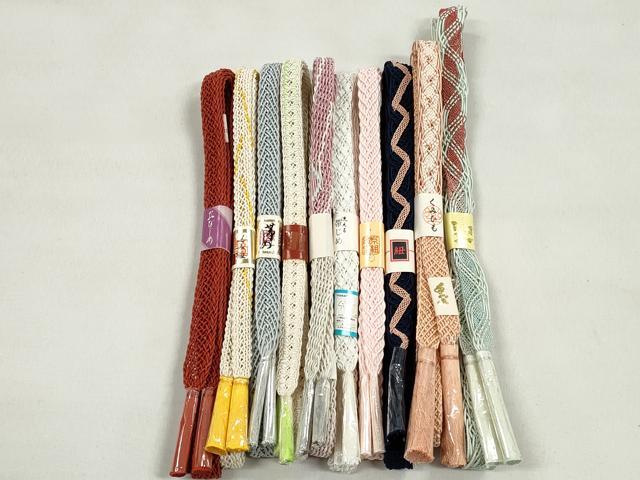 平和屋着物*夏物 和装小物 上質な帯締め10本セット ラメ糸 銀糸 逸品 未使用 CABK4920qe