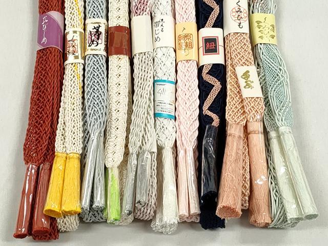 平和屋着物*夏物 和装小物 上質な帯締め10本セット ラメ糸 銀糸 逸品 未使用 CABK4920qe